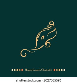 illustration of Hindu god lord Ganesha. Greeting Template for Indian Religious Festival Ganesh Chaturthi.