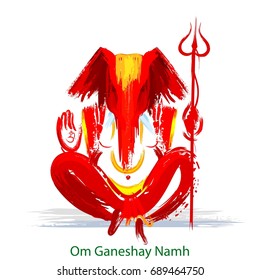 illustration of Hindu God Lord Ganesha in abstract painting style for Hindu festival "Ganesh Chaturthi"