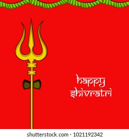 Illustration of Hindu God, Lord Shiva's Trishul for the ocassion of Shivratri festival