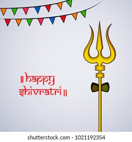 Illustration of Hindu God, Lord Shiva's Trishul for the ocassion of Shivratri festival