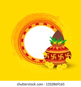 Illustration Of Hindu New Year Festival Happy Ugadi Celebration Background.