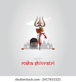 illustration of Hindu Religion Happy Maha Shivratri Festival. vector illustration.