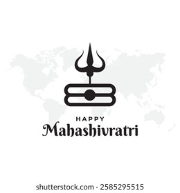illustration of Hindu Religion Happy Maha Shivratri Festival, Happy Maha Shivratri Greeting, Happy Maha Shivratri Text Typography Design