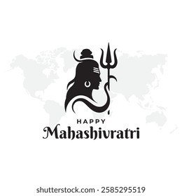 illustration of Hindu Religion Happy Maha Shivratri Festival, Happy Maha Shivratri Greeting, Happy Maha Shivratri Text Typography Design