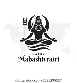 illustration of Hindu Religion Happy Maha Shivratri Festival, Happy Maha Shivratri Greeting, Happy Maha Shivratri Text Typography Design