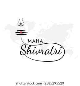 illustration of Hindu Religion Happy Maha Shivratri Festival, Happy Maha Shivratri Greeting, Happy Maha Shivratri Text Typography Design