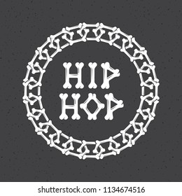 Illustration hip hop of a chain of bones