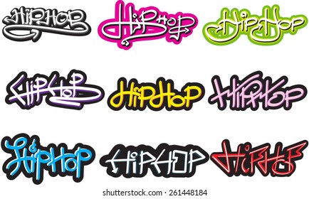 Illustration - HIPHOP font grffiti style.