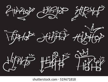 Illustration - HIPHOP font grffiti style.