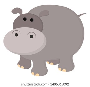 A illustration of a hippopotamus., vector, color drawing or illustration. 