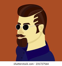 Illustration of a hipster