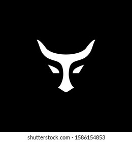 illustration of a hipster fox logo or a bull logo