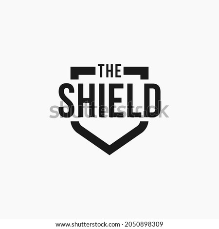 Illustration hipster label Shield logo design vector template
