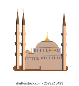 illustration of historic, Muslim, Islamic mosque buildings