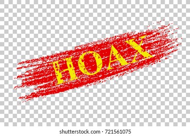 Illustration for Hoax News or Information (Red and Yellow Crayon Color Effect)