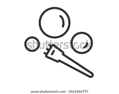 Illustration of a hobby soap bubble icon (line drawing).