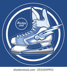 illustration of hockey ice shoe, good for apparel