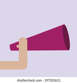 illustration holding a megaphone