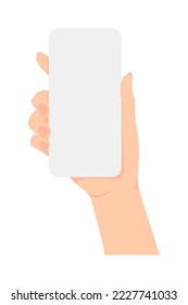 Illustration of holding a mobile phone ( mock up )