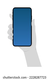 Illustration of holding a mobile phone ( mock up )