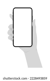 Illustration of holding a mobile phone ( mock up )