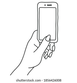 illustration of holding smartphone gesture