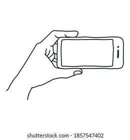 illustration of holding smartphone gesture