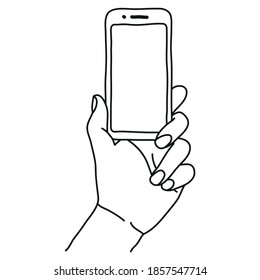 illustration of holding smartphone gesture