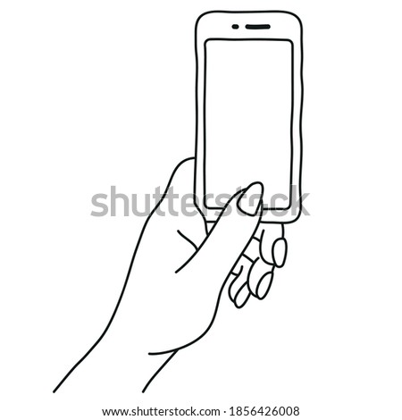 illustration of holding smartphone gesture