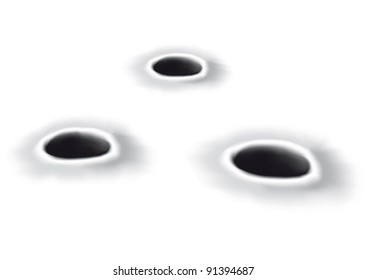 illustration with a hole blacks