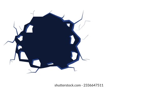 Illustration of a hole in space with a place to insert. It can be used to visualize falling, breaking, and cracking.