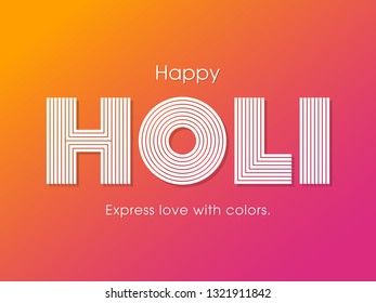 Illustration of Holi Festival with colorful intricate calligraphy vector.