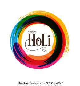 Illustration of Holi Festival with colorful intricate calligraphy.