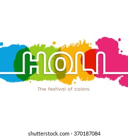 Illustration of Holi Festival with colorful intricate calligraphy.