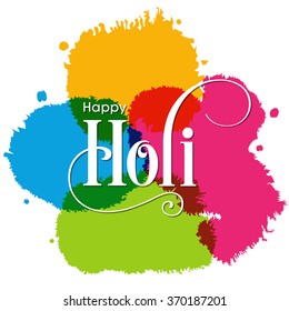 Illustration of Holi Festival with colorful intricate calligraphy.