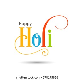 Illustration of Holi Festival with colorful intricate calligraphy.