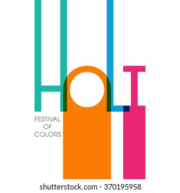 Illustration of Holi Festival with colorful intricate calligraphy.