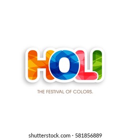 Illustration of Holi Festival with colorful intricate calligraphy vector.