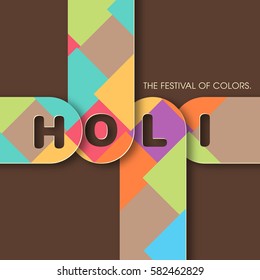 Illustration of Holi Festival with colorful intricate calligraphy vector.