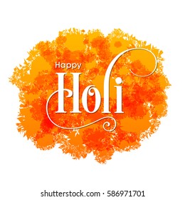 Illustration of Holi Festival with colorful intricate calligraphy vector.