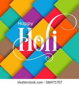 Illustration of Holi Festival with colorful intricate calligraphy vector.
