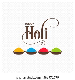 Illustration of Holi Festival with colorful intricate calligraphy vector.