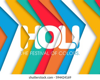 Illustration of Holi Festival with colorful intricate calligraphy vector.