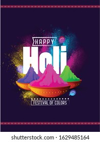 illustration of Holi festival poster design with colorful background