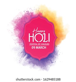 illustration of Holi festival poster design with colorful background