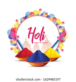 illustration of Holi festival poster design with colorful background