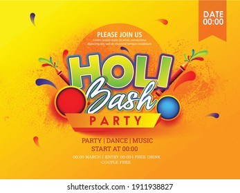 illustration of Holi flyer Festival of Colours, Happy Holi celebration design