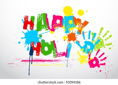 Illustration Of Holi Wallpaper With Colorful Hand Prints