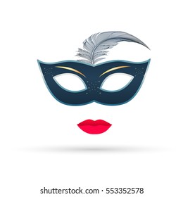 Illustration holiday background with carnival mask - vector