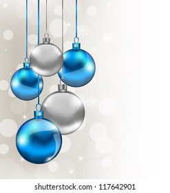 Illustration holiday background with Christmas balls - vector